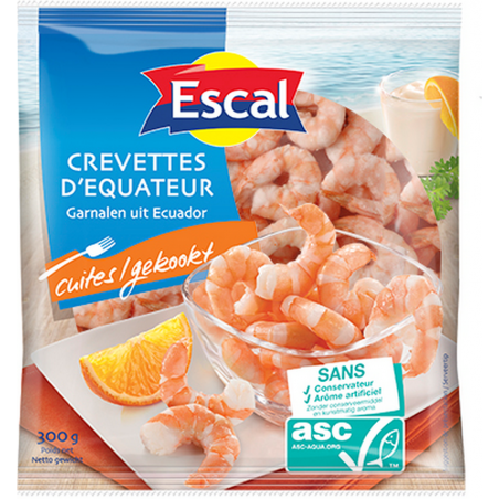 ESCAL CREVETTES DECORTIQUEES CRUES 300GR