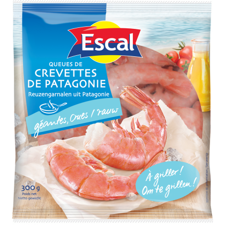 ESCAL CREVETTES NON DECORTIQUEES CUITES 300GR