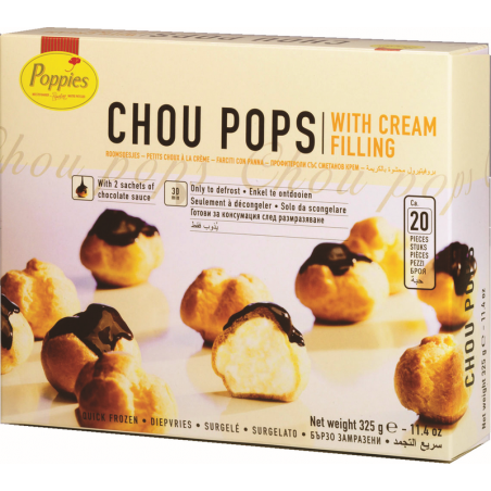 POPPIES Petits Choux/20 Chantilly + sce Chocolat