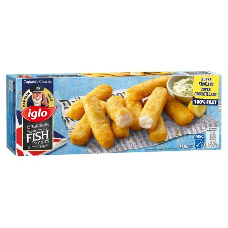 IGLO 12 CRISPY FISH STIC 336GR