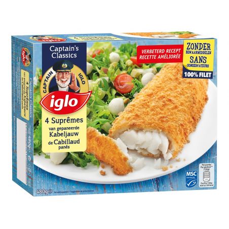 IGLO SUPREME DE CABILLAUD PANE 480GR