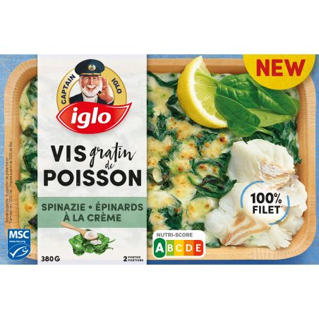 IGLO Gratin de Poisson Épinards à la Crème 380 gr